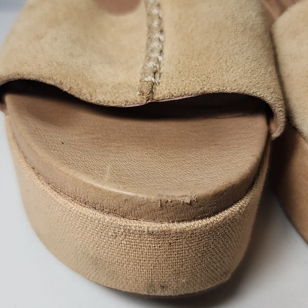 UGG Australia Tan Marchella‎ Open Toe Suede Platform Sandals Size 7.5